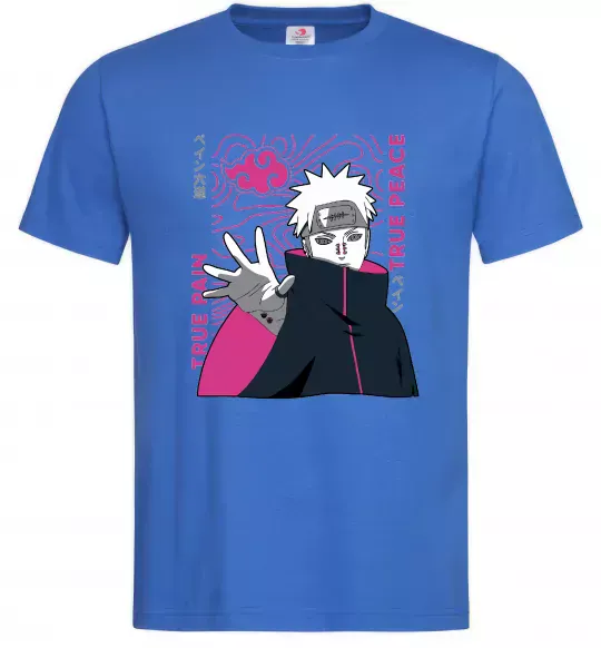 Чоловіча футболка True pain true peace Яскраво-синій фото