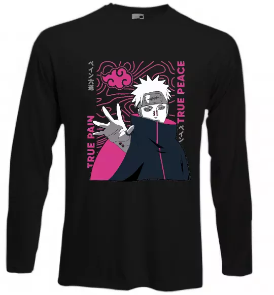 Лонгслив True pain true peace Черный фото