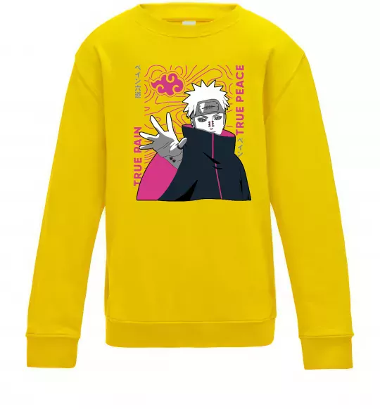 Детский Свитшот True pain true peace Солнечно желтый фото