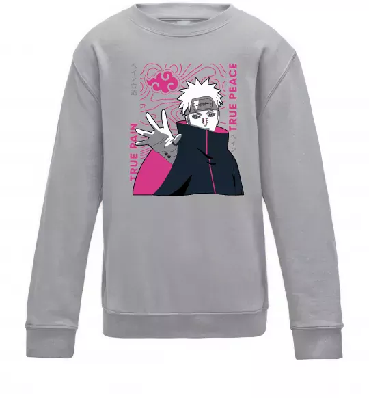 Детский Свитшот True pain true peace Серый меланж фото