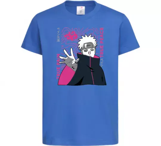 Детская футболка True pain true peace Ярко-синий фото