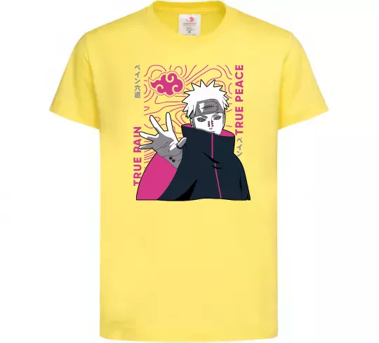 Детская футболка True pain true peace Лимонный фото