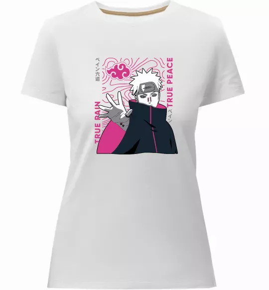 Женская премиум футболка True pain true peace Белый фото