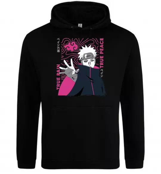 Женская толстовка (худи) True pain true peace Черный фото