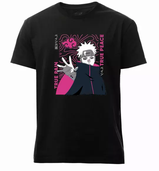 Мужская премиум футболка True pain true peace Черный фото