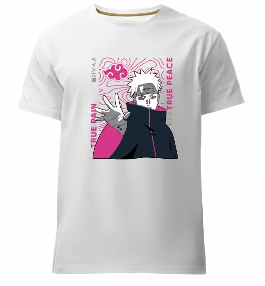 Мужская премиум футболка True pain true peace Белый фото