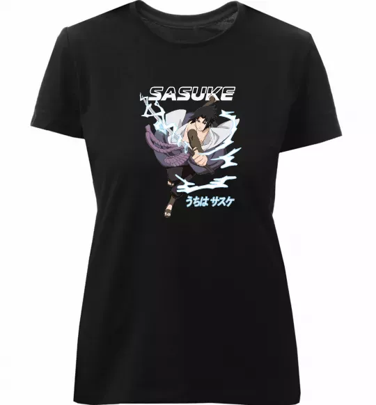 Жіноча преміум футболка Sasuke Чорний фото