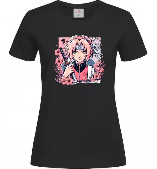 Женская футболка Sakura Черный фото