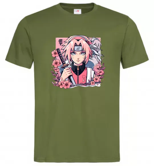 Чоловіча футболка Sakura Оливковий фото
