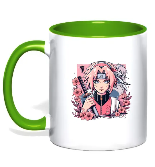 Чашка с цветной ручкой Sakura Лаймовый фото