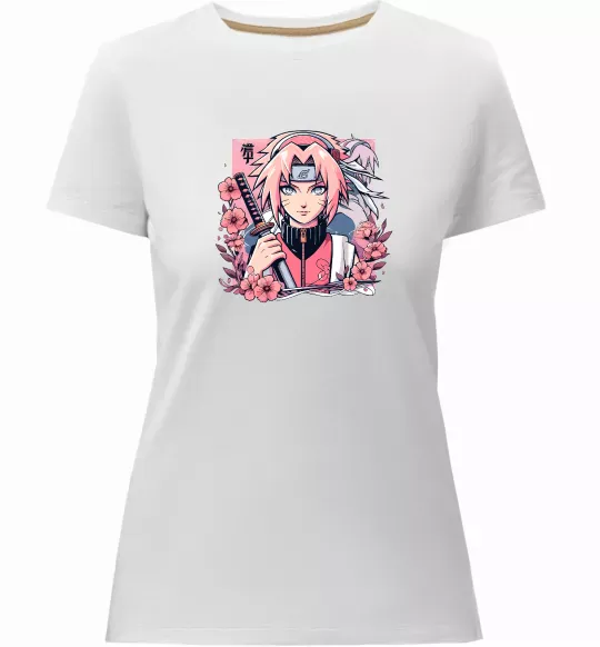 Жіноча преміум футболка Sakura Білий фото