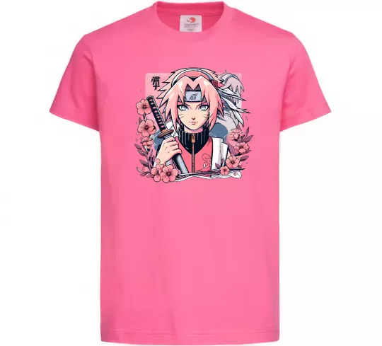 Дитяча футболка Sakura Яскраво-рожевий фото