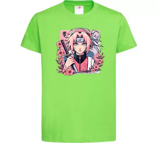 Дитяча футболка Sakura Лаймовий фото