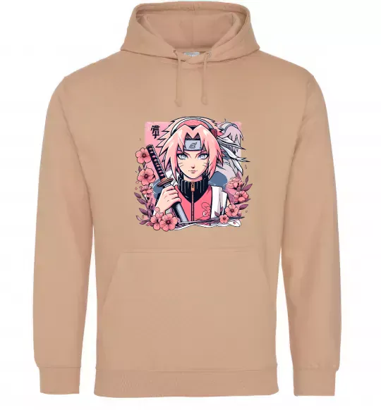 Женская толстовка (худи) Sakura Песочный фото