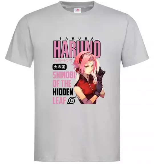 Чоловіча футболка Sakura Haruno Сірий фото
