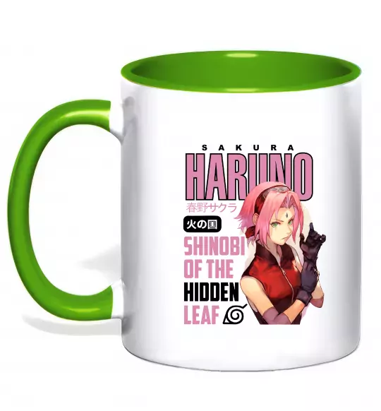 Чашка з кольоровою ручкою Sakura Haruno Зелений фото