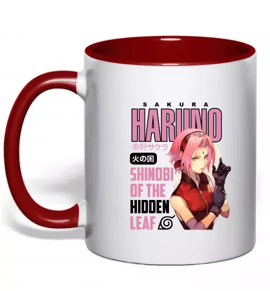 Чашка з кольоровою ручкою Sakura Haruno Червоний фото
