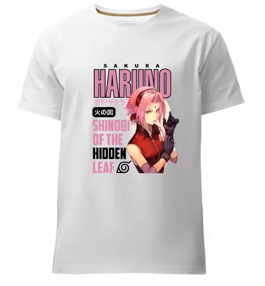 Мужская премиум футболка Sakura Haruno Белый фото