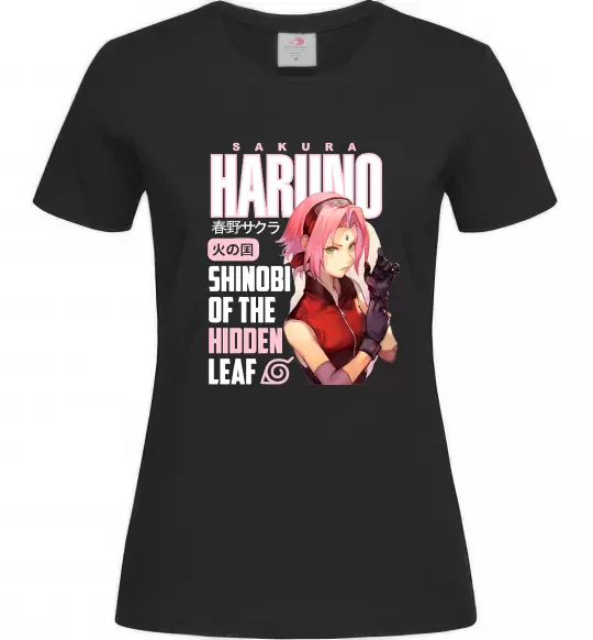 Жіноча футболка Sakura Haruno Чорний фото