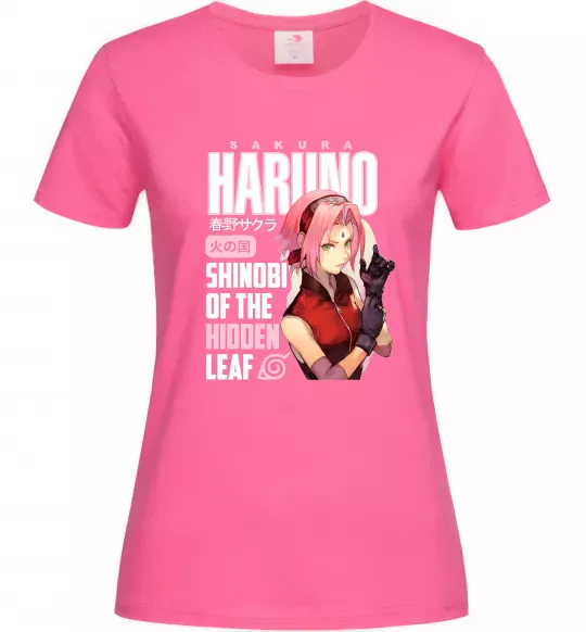 Жіноча футболка Sakura Haruno Яскраво-рожевий фото