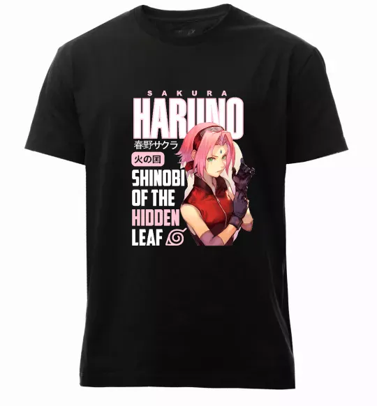 Мужская премиум футболка Sakura Haruno Черный фото