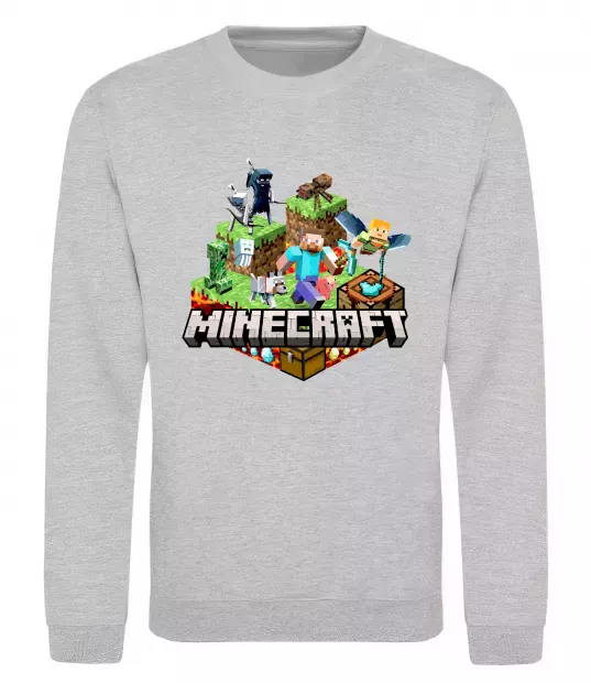 Свитшот Minecraft Серый меланж фото