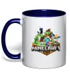 Чашка з кольоровою ручкою Minecraft Глибокий темно-синій фото