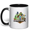 Чашка з кольоровою ручкою Minecraft Чорний фото