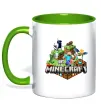 Чашка з кольоровою ручкою Minecraft Зелений фото