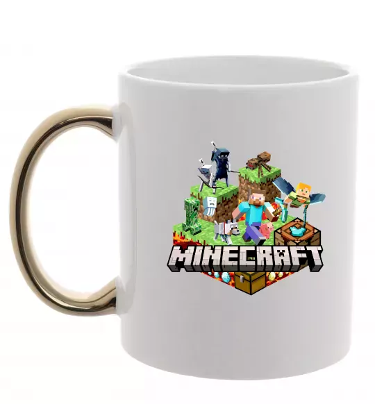 Чашка з кольоровою ручкою Minecraft Золото фото