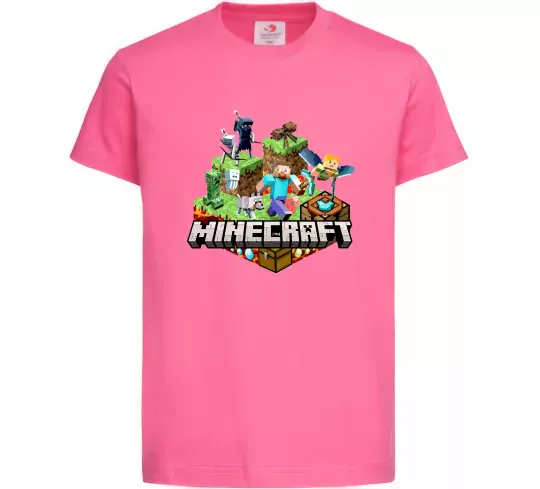 Дитяча футболка Minecraft Яскраво-рожевий фото