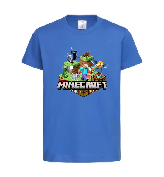 Детская футболка Minecraft Ярко-синий фото