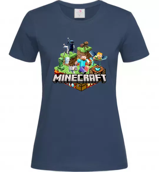 Жіноча футболка Minecraft Темно-синій фото