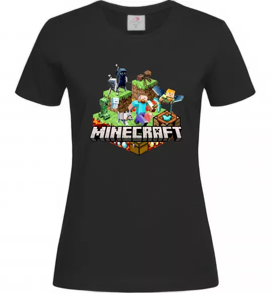 Жіноча футболка Minecraft Чорний фото