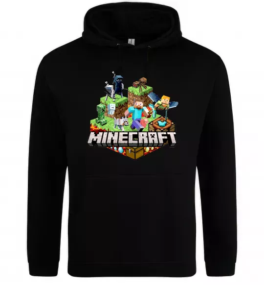 Мужская толстовка (худи) Minecraft Черный фото