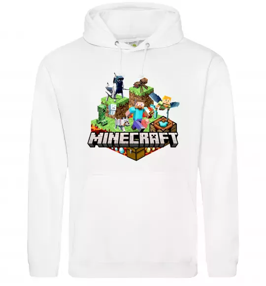 Мужская толстовка (худи) Minecraft Белый фото