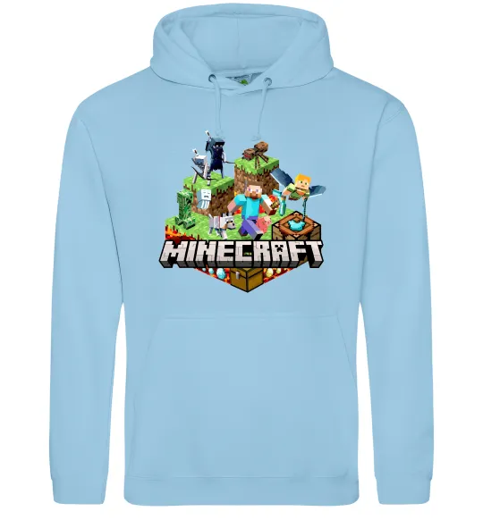 Чоловіча толстовка (худі) Minecraft Блакитний фото
