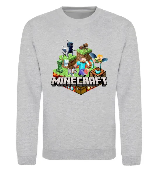 Свитшот Minecraft Серый меланж фото
