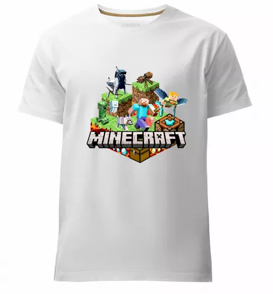 Мужская премиум футболка Minecraft Белый фото
