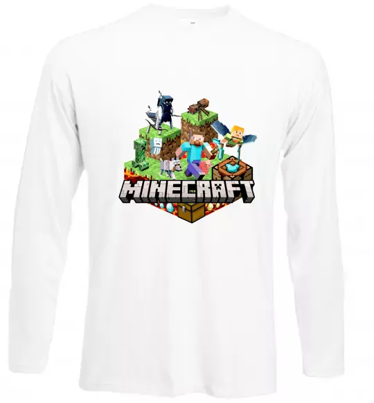 Лонгслів Minecraft Білий фото
