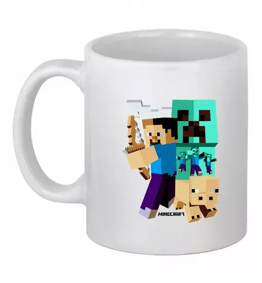 Чашка керамическая Майнкрафт зомбі Белый фото