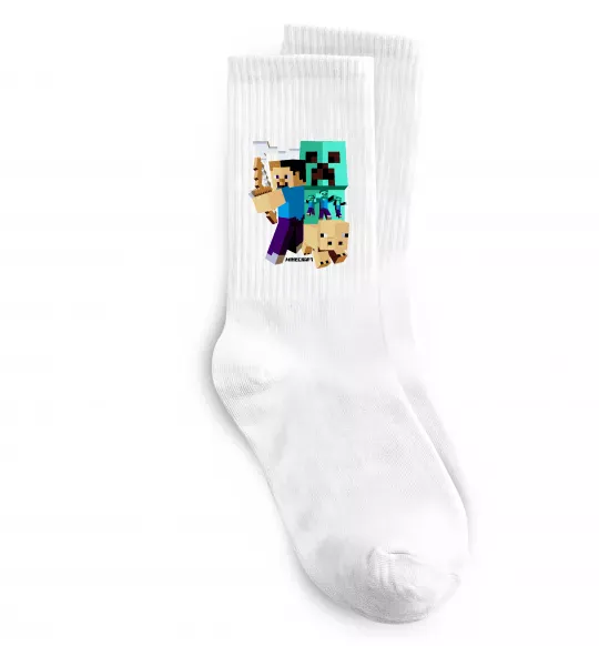 Носки Майнкрафт зомбі Белый фото