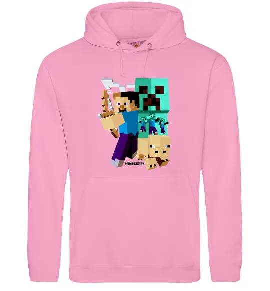 Женская толстовка (худи) Майнкрафт зомбі Розовый фото