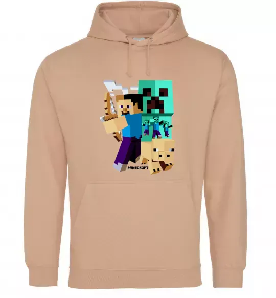 Жіноча толстовка (худі) Майнкрафт зомбі Пісочний фото