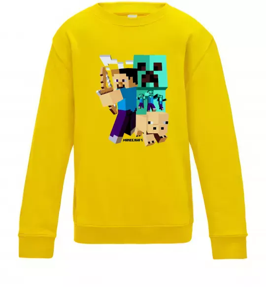 Дитячий світшот Майнкрафт зомбі Сонячно жовтий фото