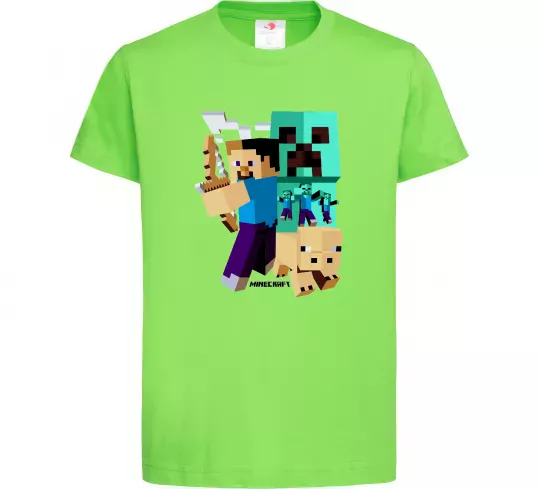 Детская футболка Майнкрафт зомбі Лаймовый фото