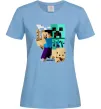 Жіноча футболка Майнкрафт зомбі Блакитний фото