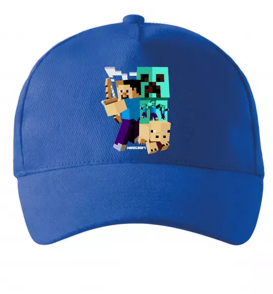 Кепка Майнкрафт зомбі Ярко-синий фото