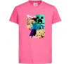 Детская футболка Майнкрафт зомбі Ярко-розовый фото