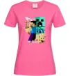 Жіноча футболка Майнкрафт зомбі Яскраво-рожевий фото
